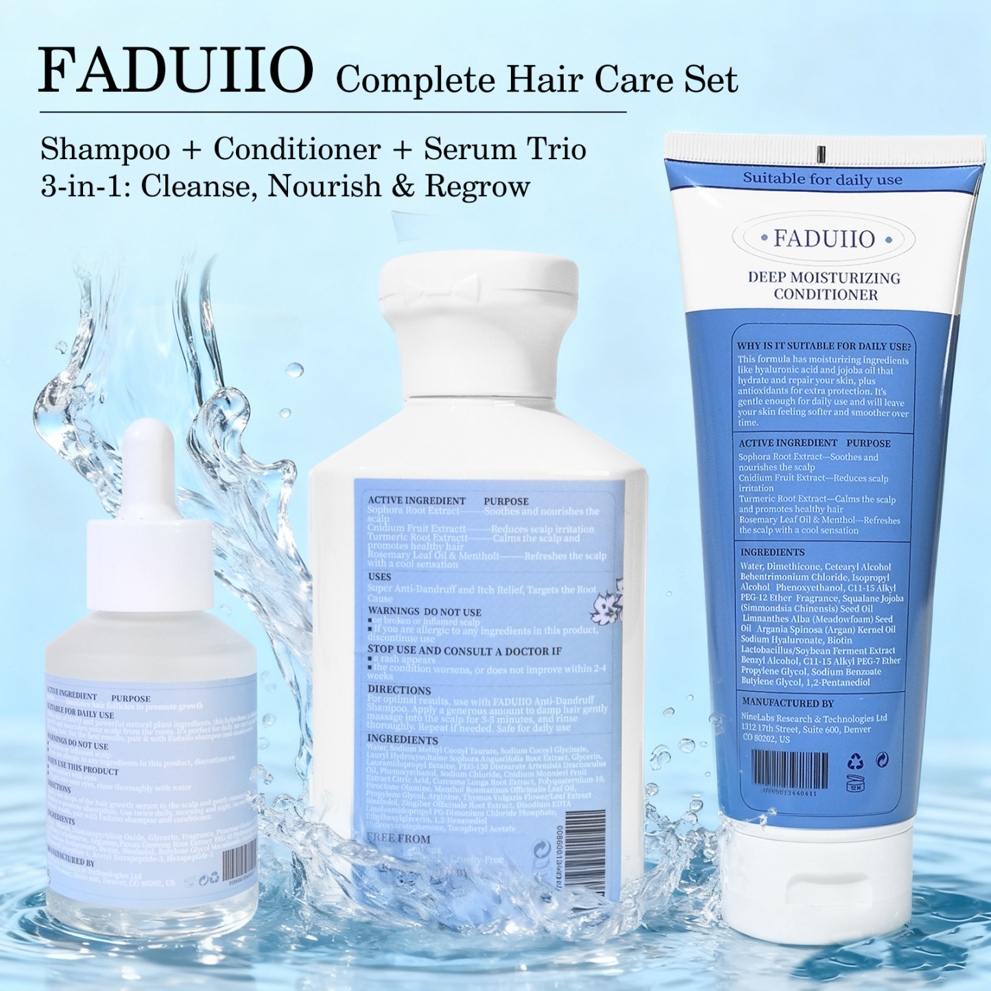 Moisturizing Conditioner + Anti-Dandruff Shampoo + Hair Treatment Oil