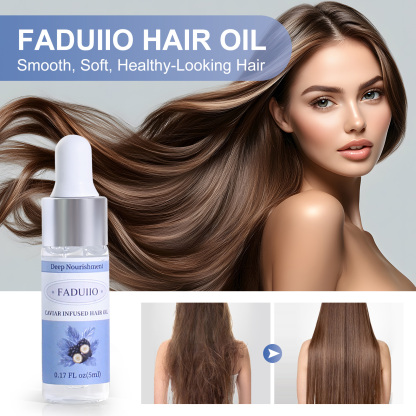 FADUIIO 3-Piece Hair Care Travel Set – Anti-Dandruff Shampoo, Deep Moisturizing Conditioner & Caviar Hair Oil | Soothing, Nourishing & Shine-Boosting Essentials
