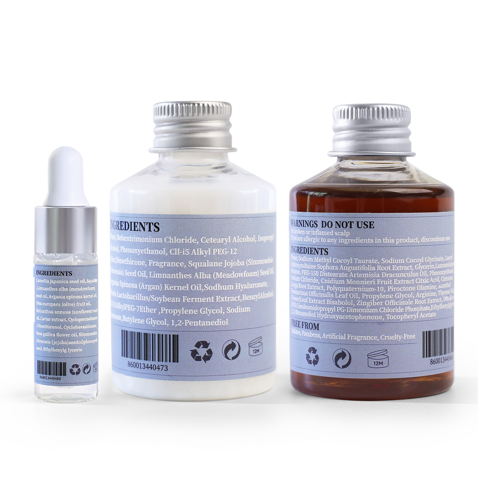 FADUIIO 3-Piece Hair Care Travel Set – Anti-Dandruff Shampoo, Deep Moisturizing Conditioner & Caviar Hair Oil | Soothing, Nourishing & Shine-Boosting Essentials