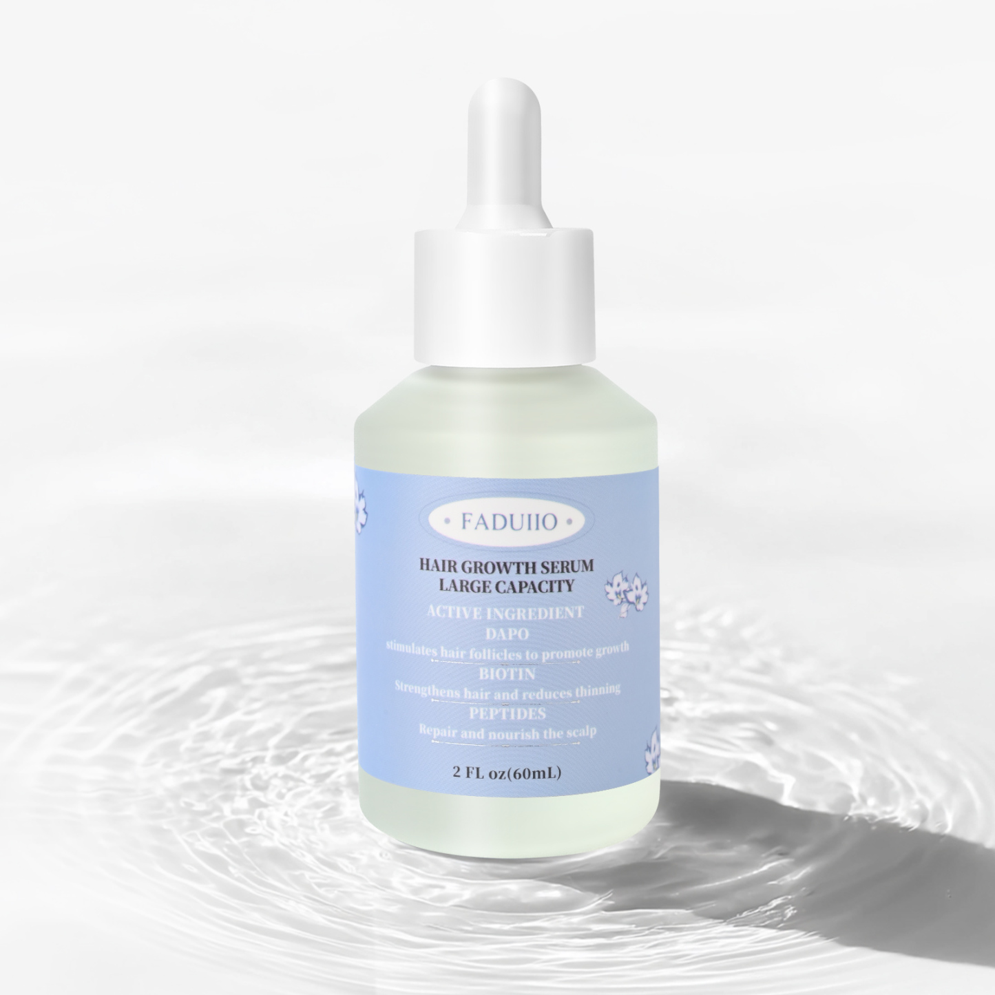 FADUIIO Hair Growth Serum with DAPO Biotin, Peptides, Caffeine & Ginseng – Daily Leave-In Treatment for Thinning Hair – Lightweight Formula for Visibly Thicker, Healthier-Looking Hair – 2 Fl Oz