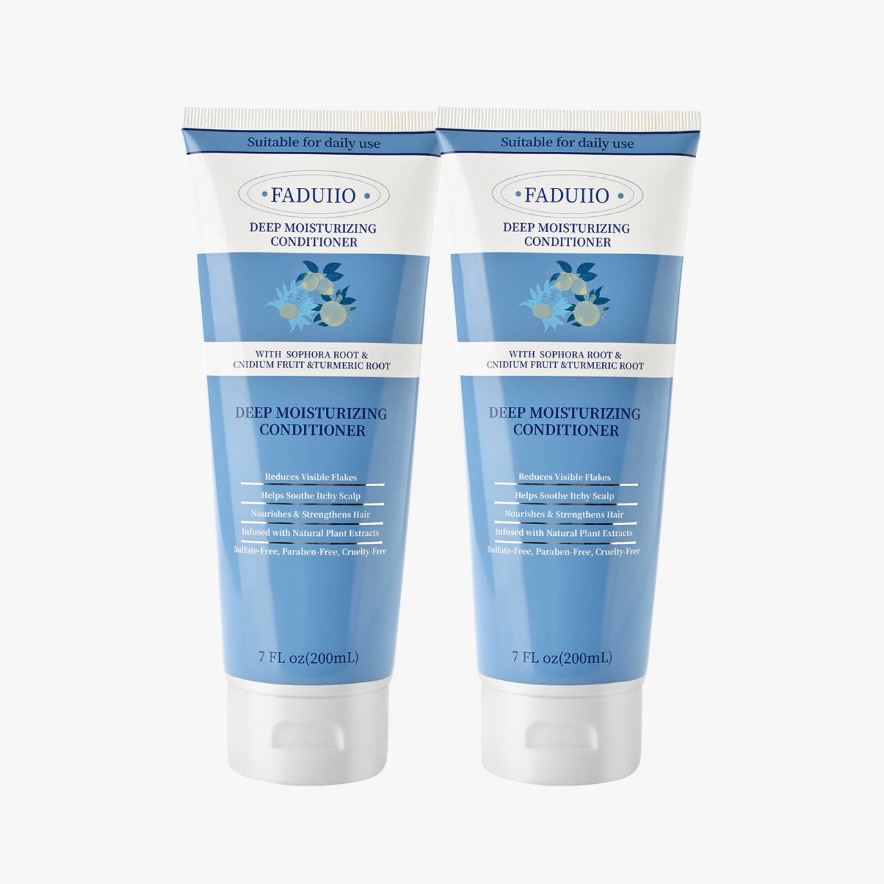 FADUIIO Anti-Dandruff Conditioner 2-Pack – Flake Control, Itchy Scalp Relief, Nourishing & Strengthening, Natural Extracts, Sulfate-Free, 200ml Each