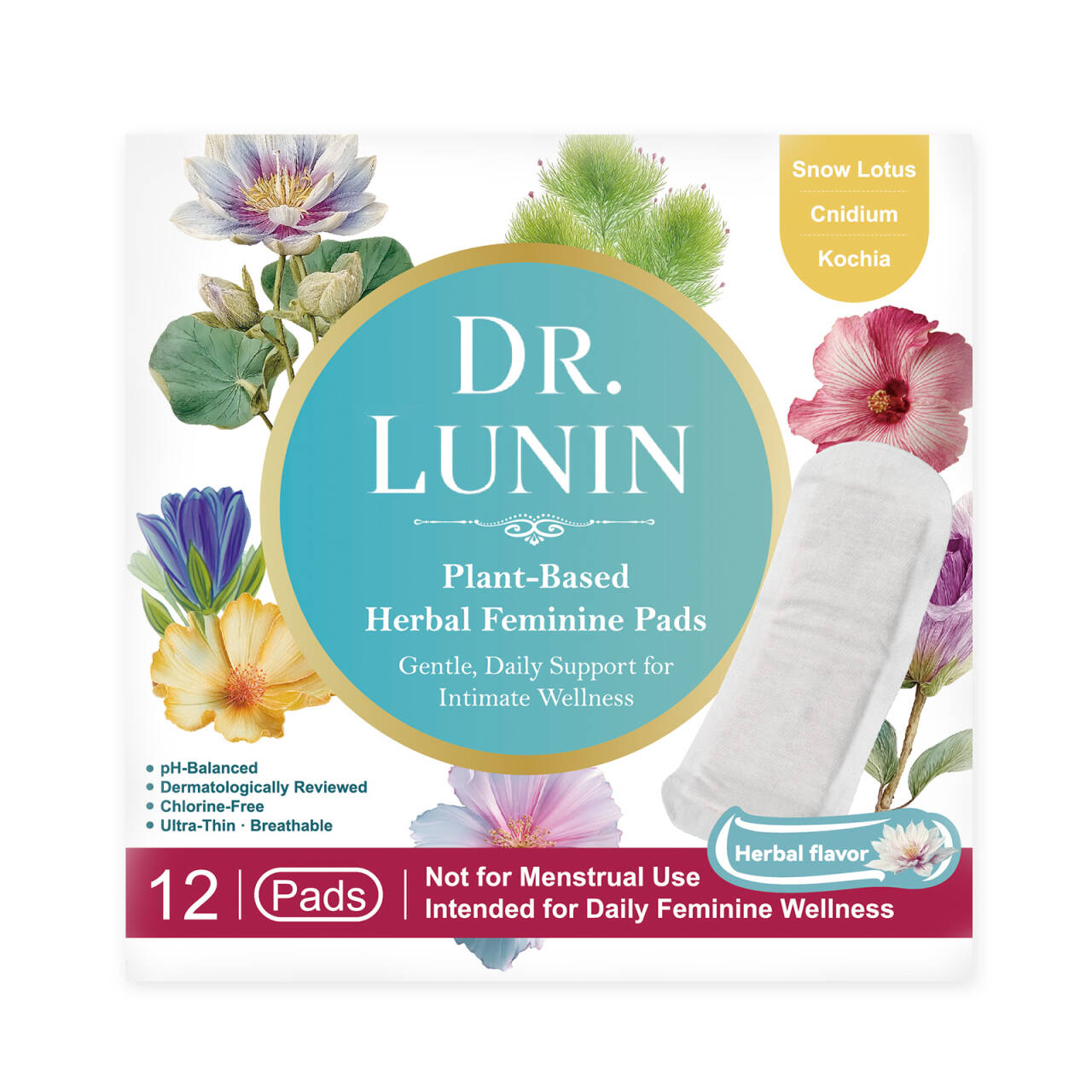 Dr. Lunin Herbal Sanitary Pads – Plant-Based, Breathable & Soft 