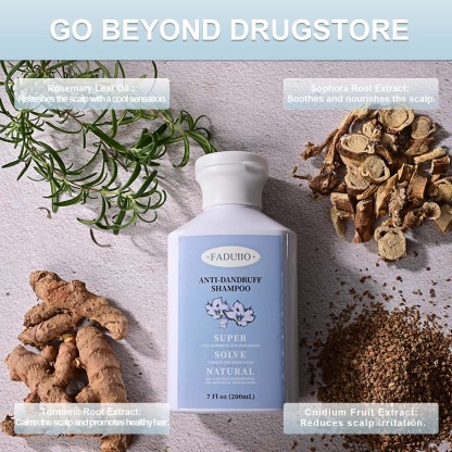 FADUIIO Anti-Dandruff Shampoo 2-Pack – Flake Control, Itchy Scalp Relief, Natural Extracts, Sulfate-Free, 200ml Each