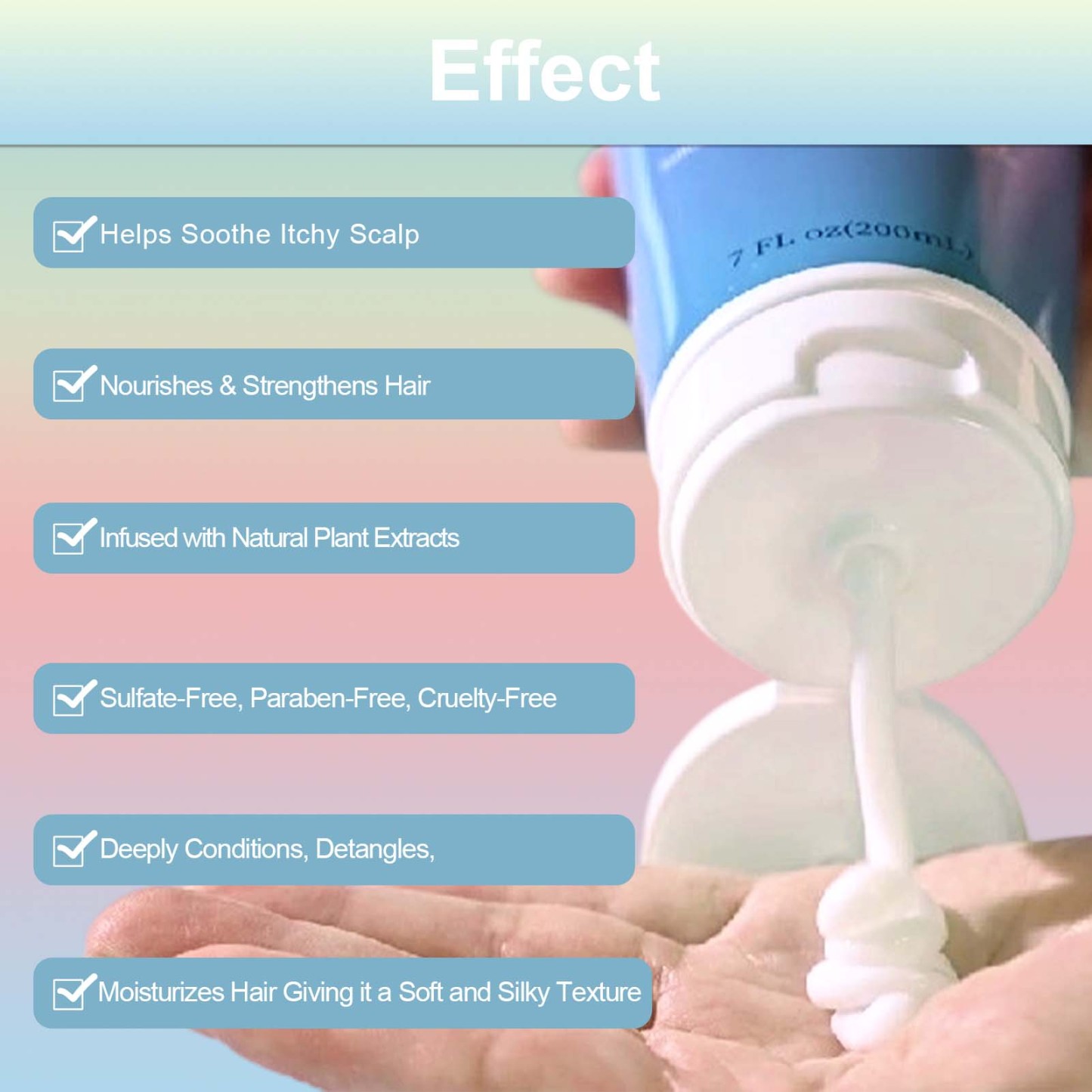 FADUIIO Deep Moisturizing Conditioner for Thick, Dry, Frizzy Hair Intense Repair & Nourish, Silky Smooth, Plant Extracts,Sulfate-Free, 7 fl oz