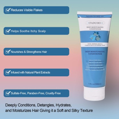 FADUIIO Anti-Dandruff Conditioner 2-Pack – Flake Control, Itchy Scalp Relief, Nourishing & Strengthening, Natural Extracts, Sulfate-Free, 200ml Each