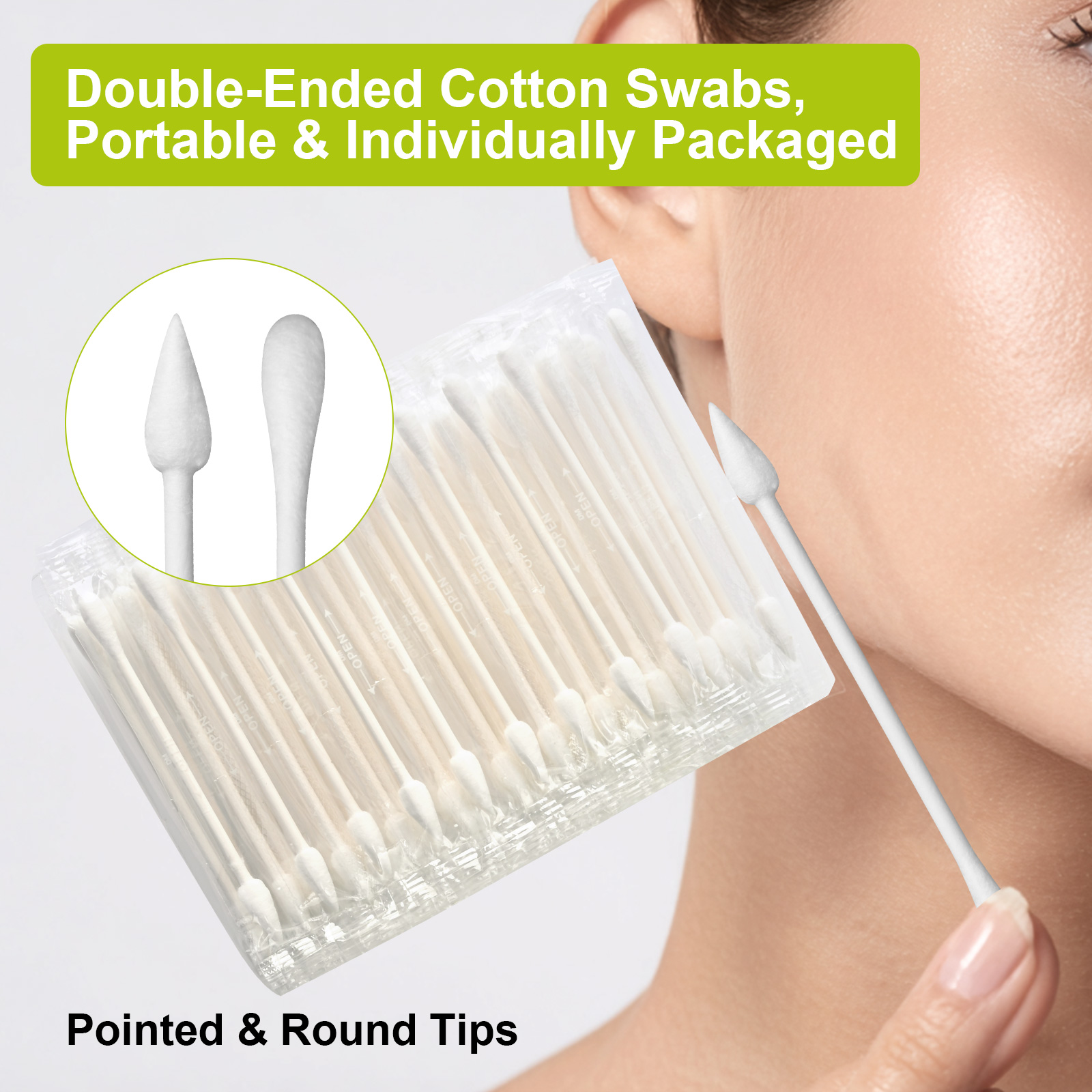 FADUIIO Aspira Makeup Sponge Set – 6 Latex-Free Beauty Blenders & 50 Hygienic Cotton Swabs in Travel Box | Flawless Foundation, Contouring & Touch-Up Kit for All Skin Types