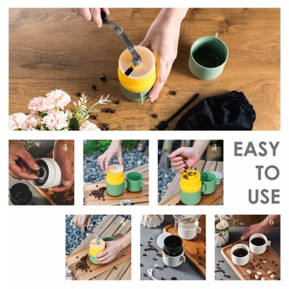 🎉Portable Coffee Maker For Travel With Manual Grinder☕