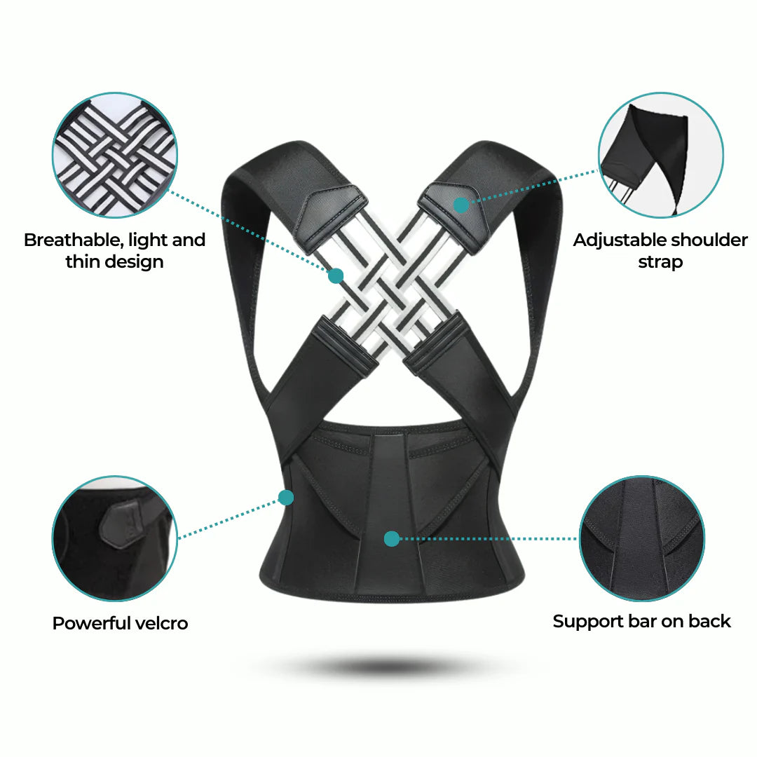 Adjustable Back Posture Belt for Men and Women| Shoulder, Back Support Belt | Back Straightener Brace For Spine & Body Posture Correction | Clavicle Support | Universal Size