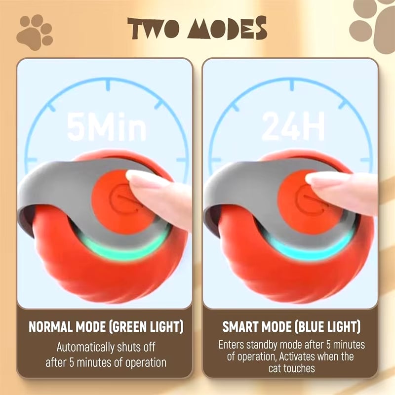 🐾 Speedy Tail 2.0 - Interactive Electric Rolling Ball with Teasing Tail – Smart Cat Toy for Indoor & Outdoor Fun 🎉🐱