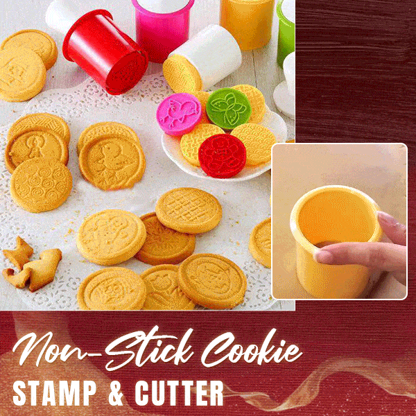 🎉Non-Stick Cookie Stamp & Cutter(6 Styles Set)