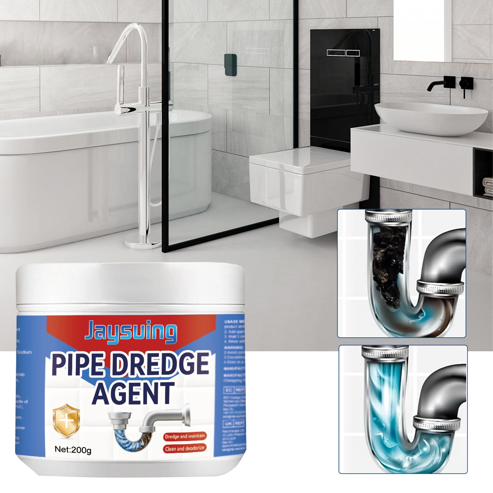🚰 Multi-functional pipe unclogging agent