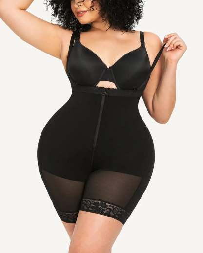 Compression Shapewear Open Bust Tummy Control with Zipper