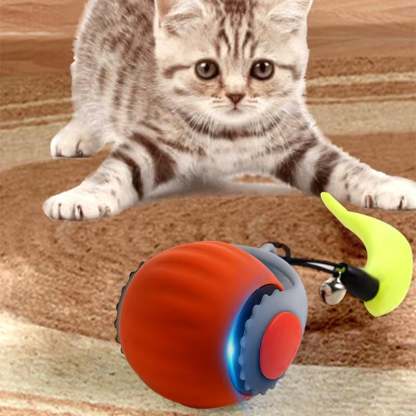 🐾 Speedy Tail 2.0 - Interactive Electric Rolling Ball with Teasing Tail – Smart Cat Toy for Indoor & Outdoor Fun 🎉🐱