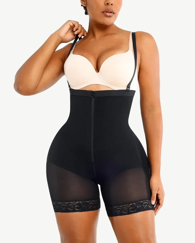 Compression Shapewear Open Bust Tummy Control with Zipper