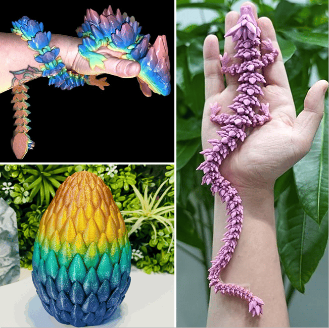 🐉Articulated Crystal Dragon and Dragon Egg🐉🥚