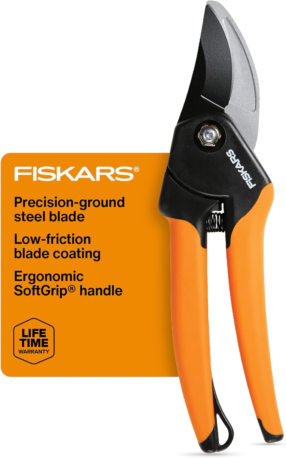 Fiskars Bypass Pruning Shears, 5/8-Inch Cut Capacity Garden Clippers, Gardening Scissors with Sharp, Rust Resistant Steel Blade