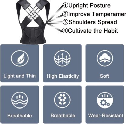 Adjustable Back Posture Belt for Men and Women| Shoulder, Back Support Belt | Back Straightener Brace For Spine & Body Posture Correction | Clavicle Support | Universal Size