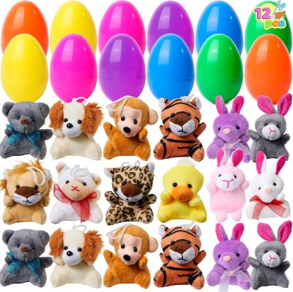 🔥LAST DAY 49% OFF - 12/24/36 Pcs Prefilled Easter Eggs, Filled with Plush Animal Toys