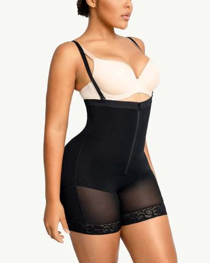 Compression Shapewear Open Bust Tummy Control with Zipper
