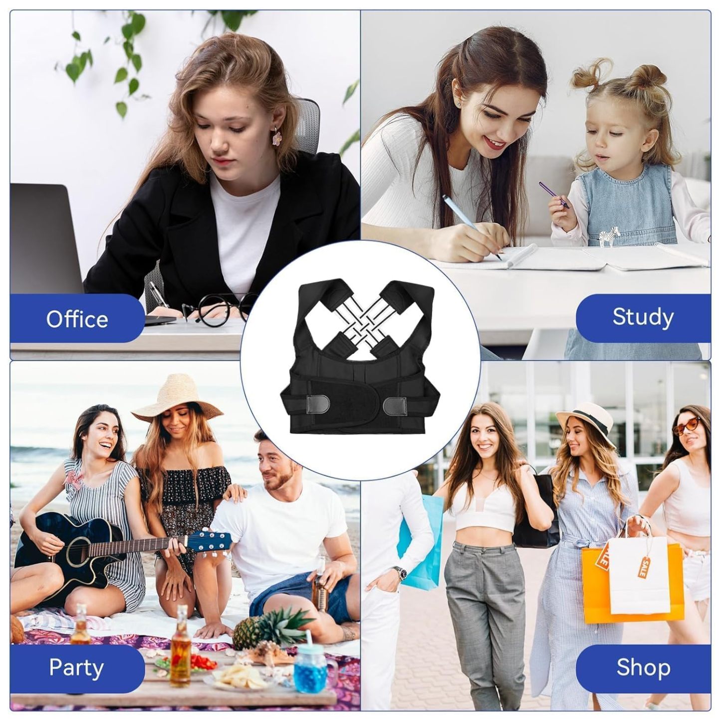 Adjustable Back Posture Belt for Men and Women| Shoulder, Back Support Belt | Back Straightener Brace For Spine & Body Posture Correction | Clavicle Support | Universal Size