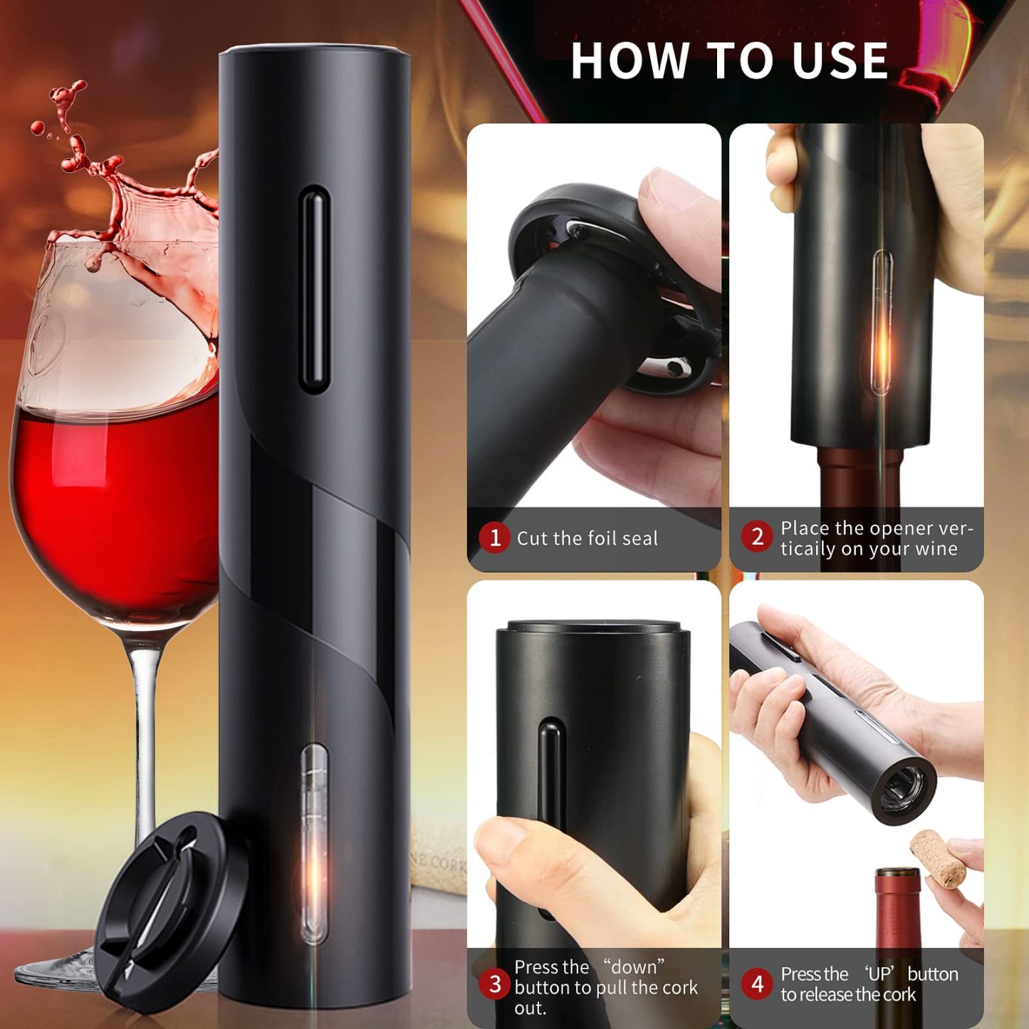 Electric Bottle Opener Set for Home Gift Party Valentine's Day