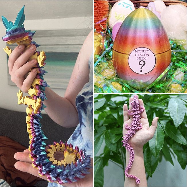 🐉Articulated Crystal Dragon and Dragon Egg🐉🥚