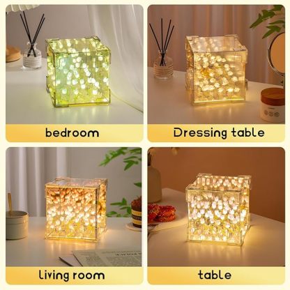 🌷Handmade DIY- Magic Cube Tulips Flower Table Lamp and Mirror 2 in 1💡