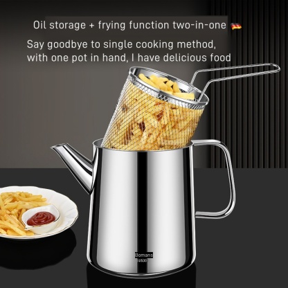 2-in-1 304 Stainless Steel Multifunctional Oil Strainer Pot