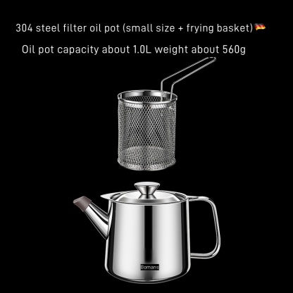 2-in-1 304 Stainless Steel Multifunctional Oil Strainer Pot