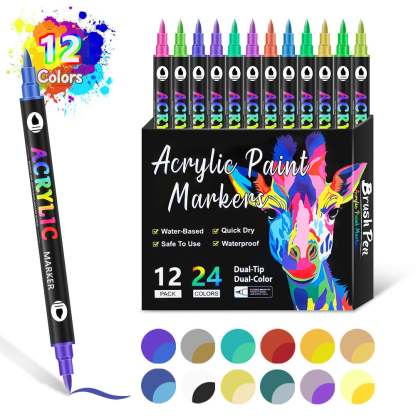 🔥Last Day Promotion - Dual Tip Acrylic Paint Pen Marker - 24/48/72Colours