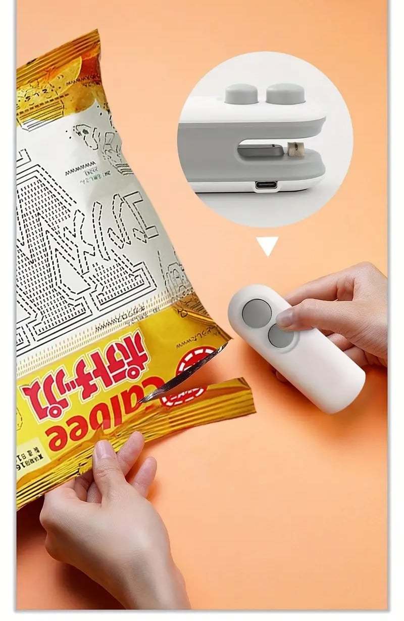 Small 2-in-1 Rechargeable Magnetic Snack Sealer Household Mini Sealing Machine