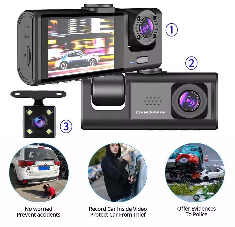 2-Inch Screen Wifi Link 1080P HD Dashcam with Night Vision 2 or 3 Lenses💥FREE SHIPPING💥