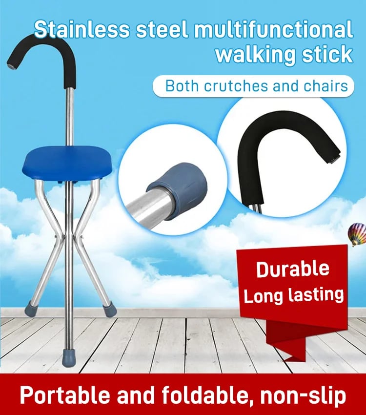 🔥Foldable Lightweight Seat Cane for Seniors Adult⭐