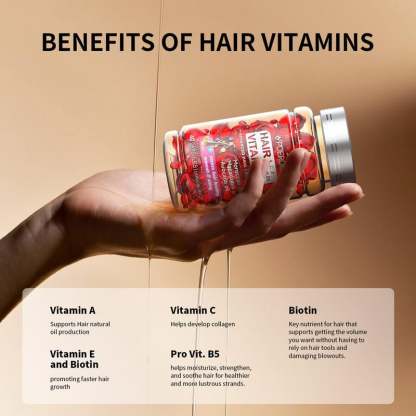 POEROES 40 Capsules Hair Oil With Argan Avocado & Moroccan Oil