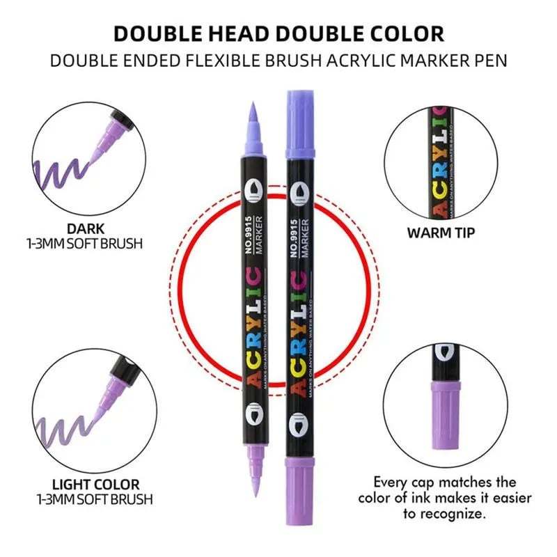 🔥Last Day Promotion - Dual Tip Acrylic Paint Pen Marker - 24/48/72Colours