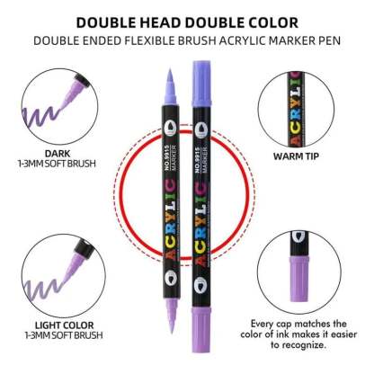 🔥Last Day Promotion - Dual Tip Acrylic Paint Pen Marker - 24/48/72Colours