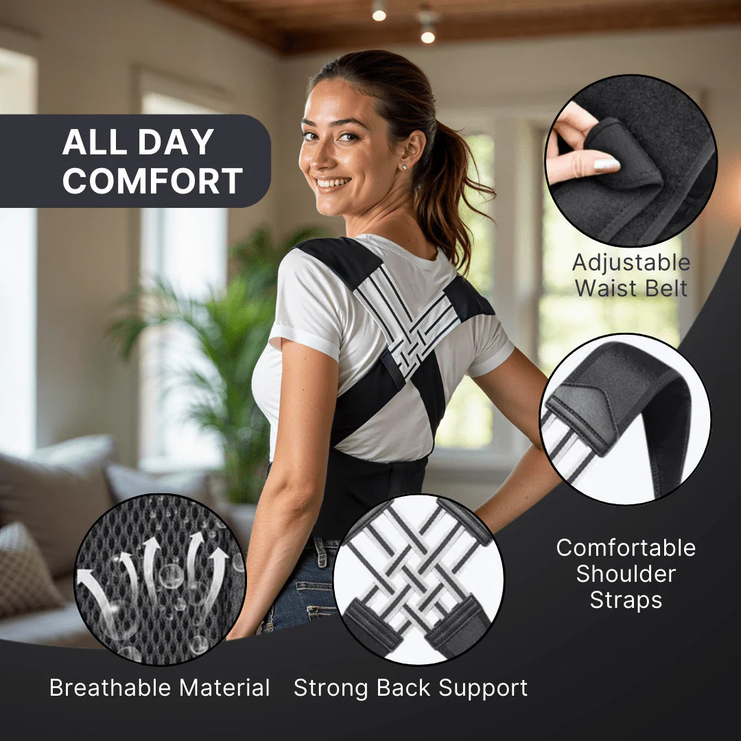 Adjustable Back Posture Belt for Men and Women| Shoulder, Back Support Belt | Back Straightener Brace For Spine & Body Posture Correction | Clavicle Support | Universal Size