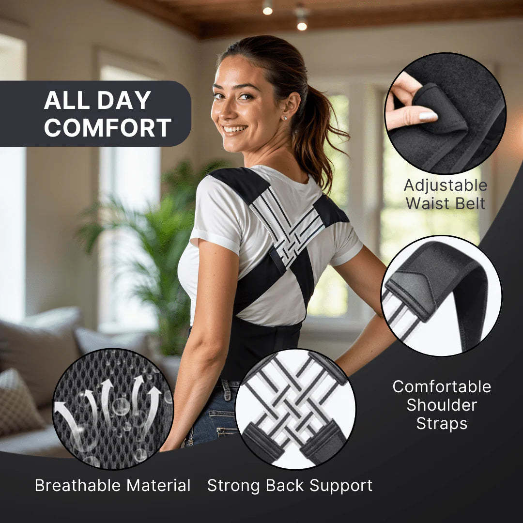 Adjustable Back Posture Belt for Men and Women| Shoulder, Back Support Belt | Back Straightener Brace For Spine & Body Posture Correction | Clavicle Support | Universal Size