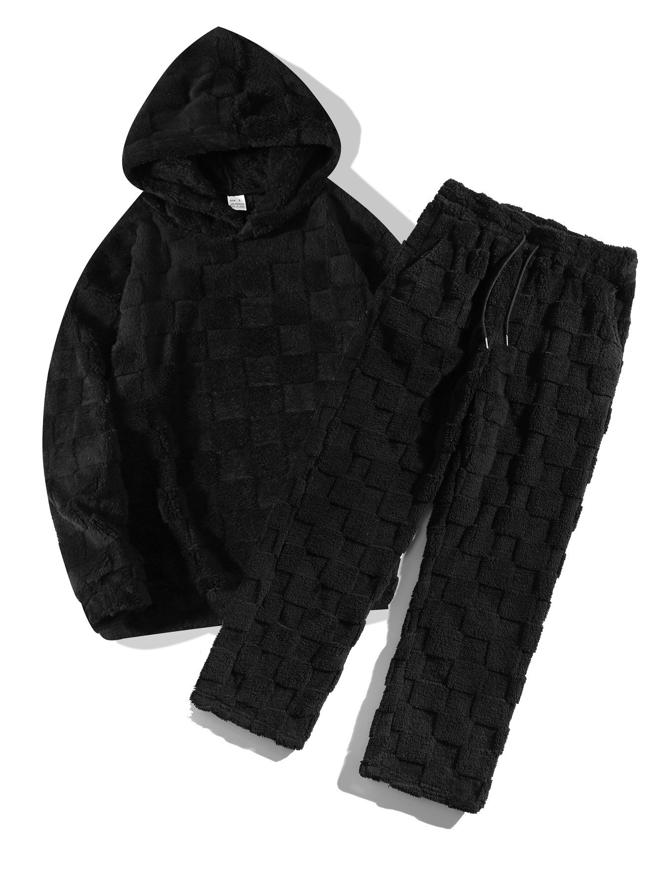 Herren Wende-Fleece Kapuzenpullover und Hose Zwei-Teile-Set-Mode & Komfort