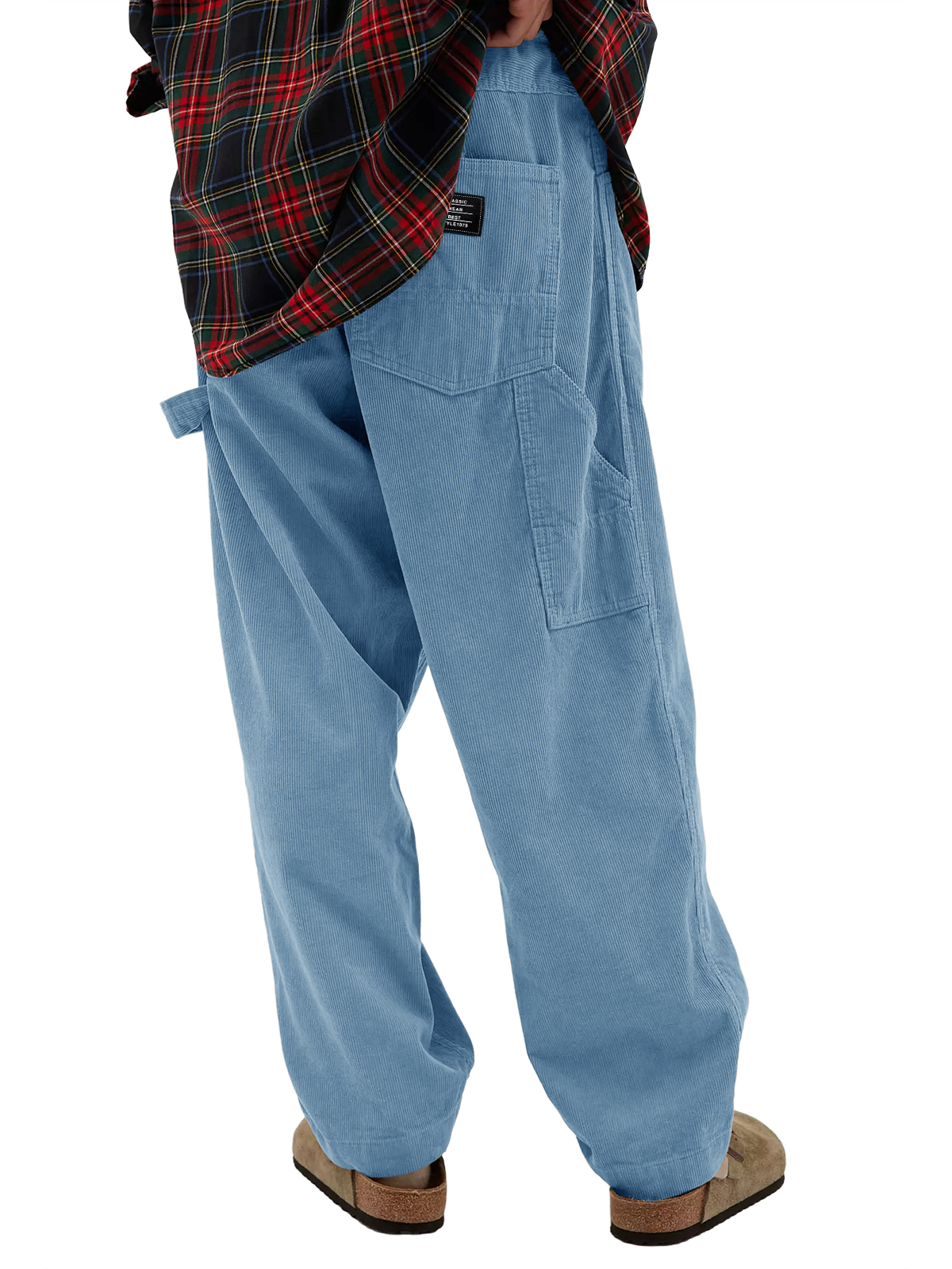 Herren Vintage Arbeitskleidung Corduroy Mehrfachtaschen Besticktes Logo Lange Hosen-deurabatt