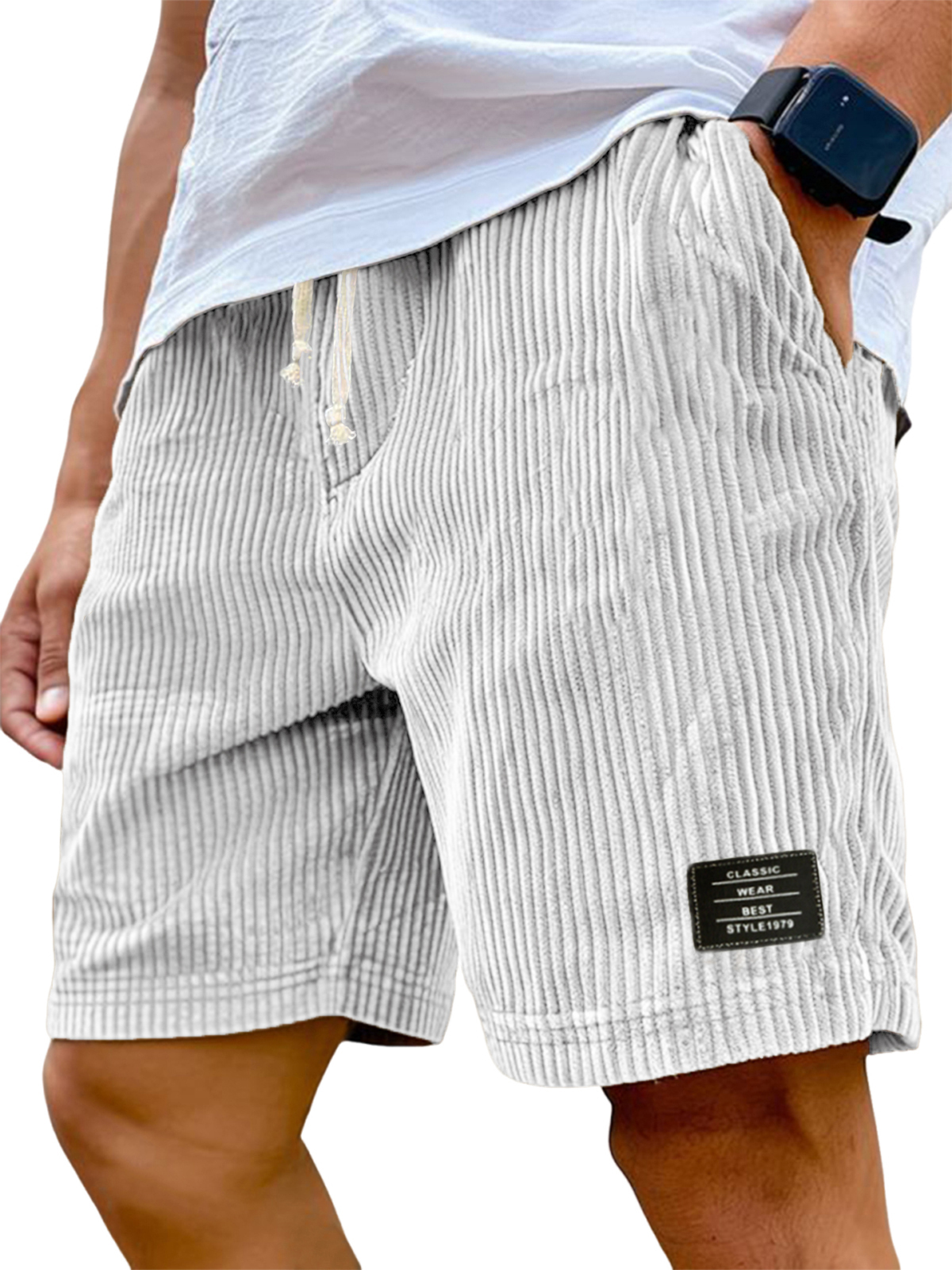 Herren Stilvolle Ripped Klassische Bestickte Label Vielseitige Freizeit Shorts-Mode & Komfort