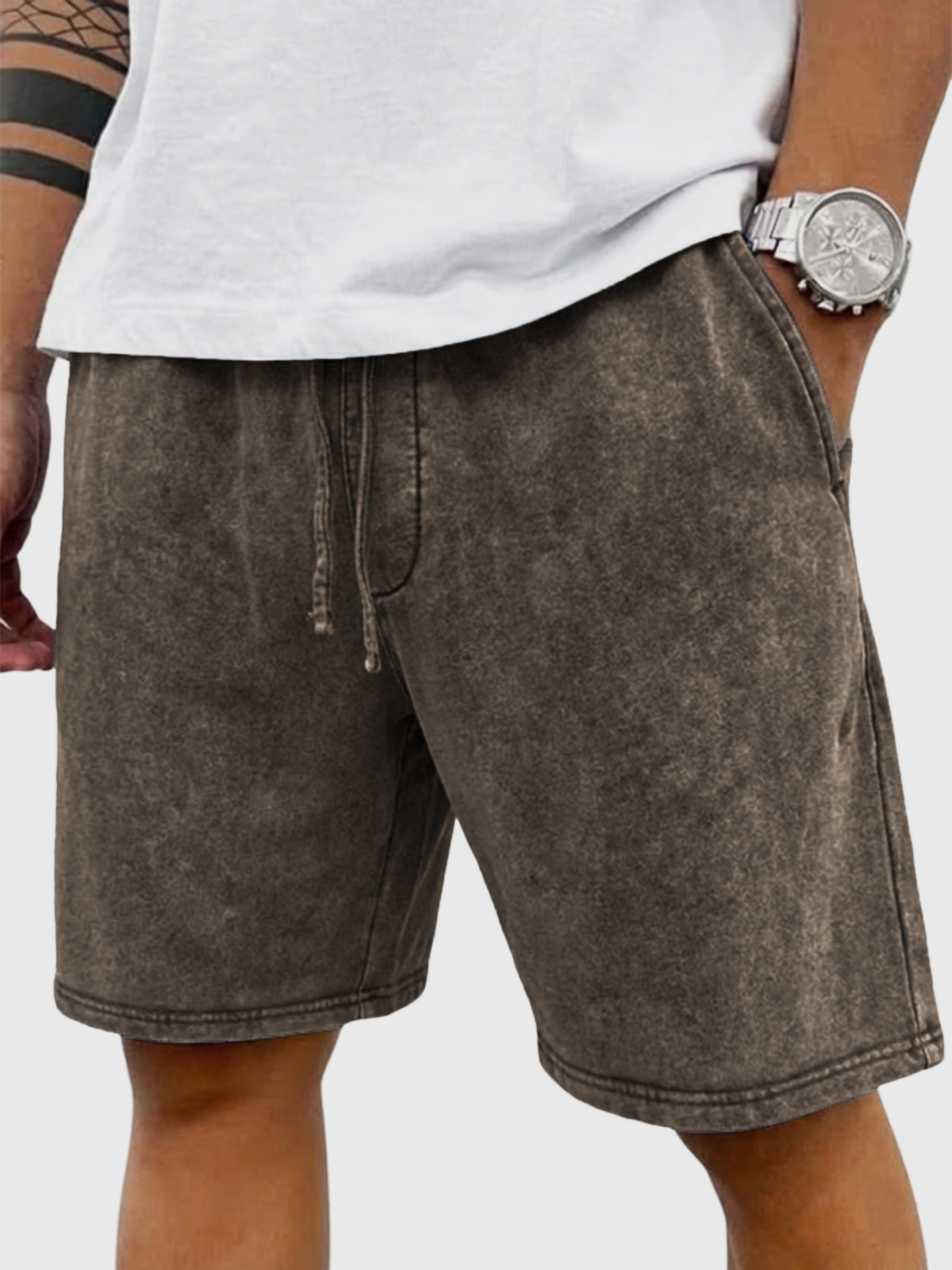 Herren Stilvolle Vintage Schwergewicht Baumwolle Freizeit Schnürshorts-Mode & Komfort