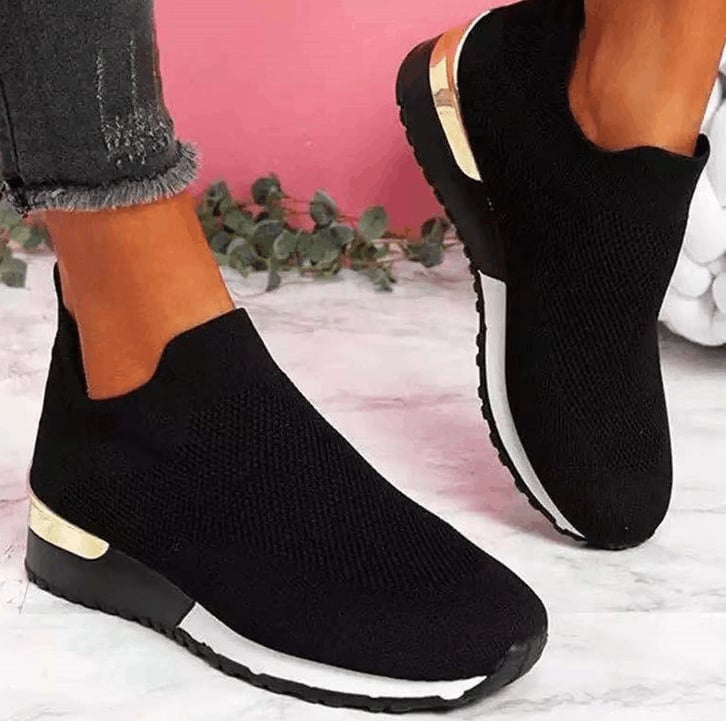 Elegante elastische Slip-On-Flachschuhe-larucoarto