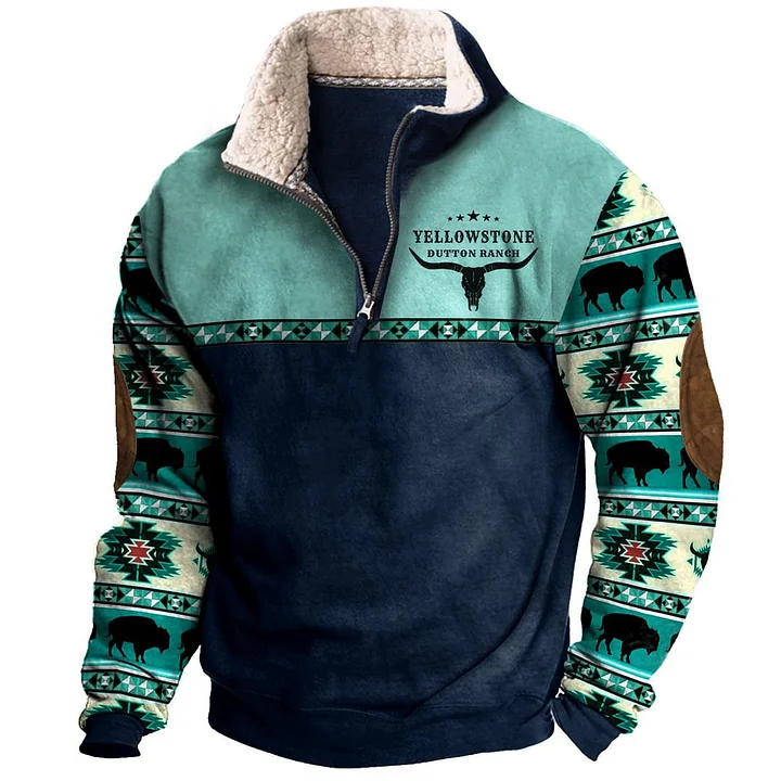 Herren Vintage Western Cowboy Sweatshirt-deurabatt