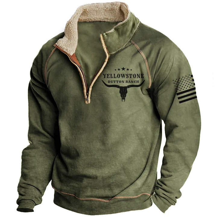 Herren Vintage Western Cowboy Sweatshirt-deurabatt