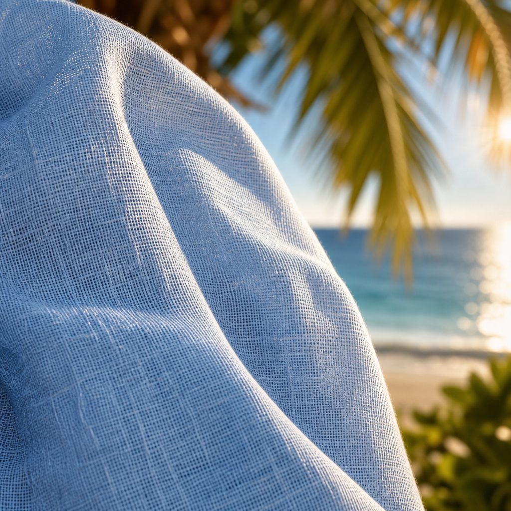 Linen dress in a relaxed outdoor setting
