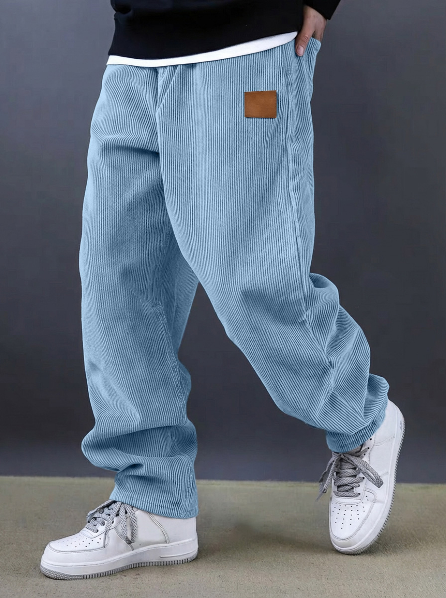 Herren einfache und vielseitige Cordhosen bequeme lockere gerade Beine-deurabatt