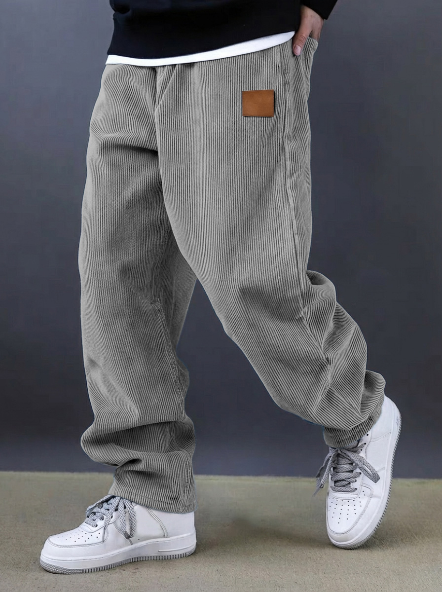 Herren einfache und vielseitige Cordhosen bequeme lockere gerade Beine-deurabatt