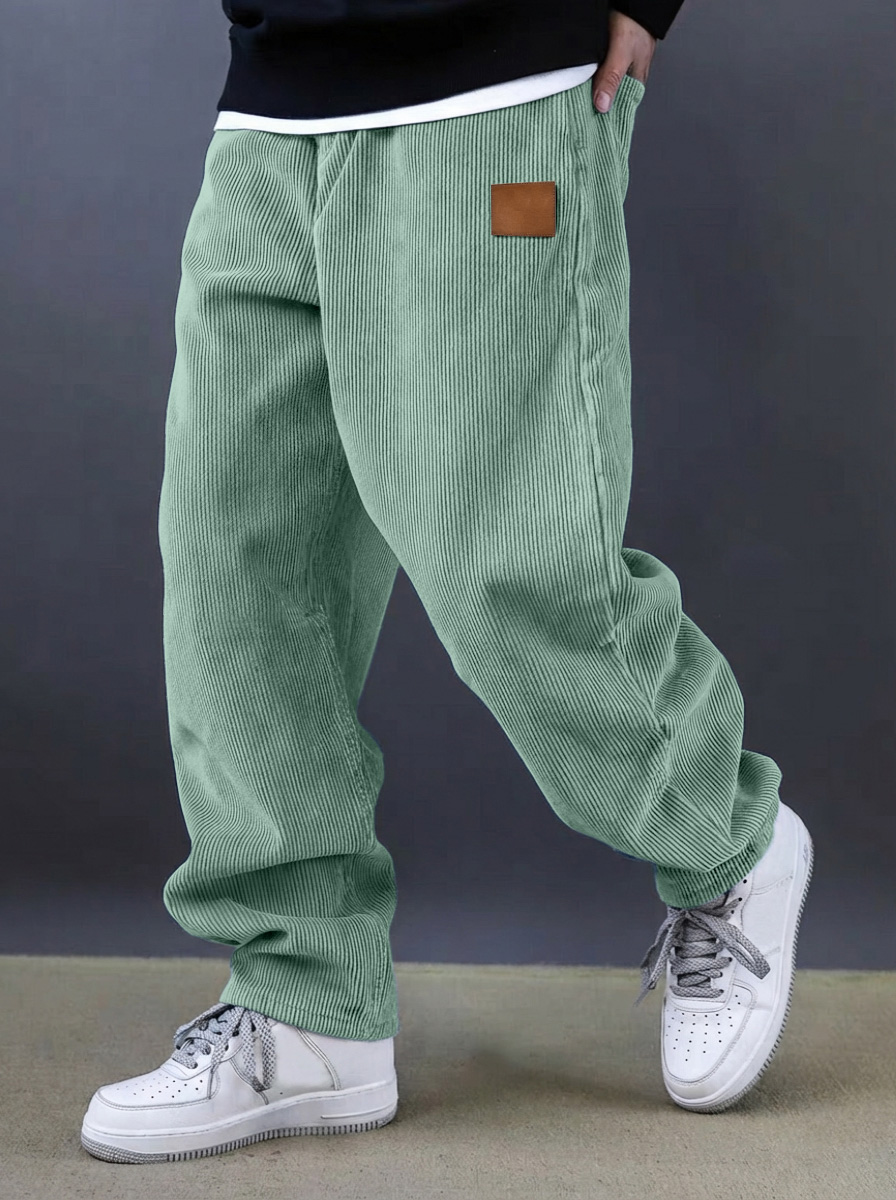 Herren einfache und vielseitige Cordhosen bequeme lockere gerade Beine-deurabatt