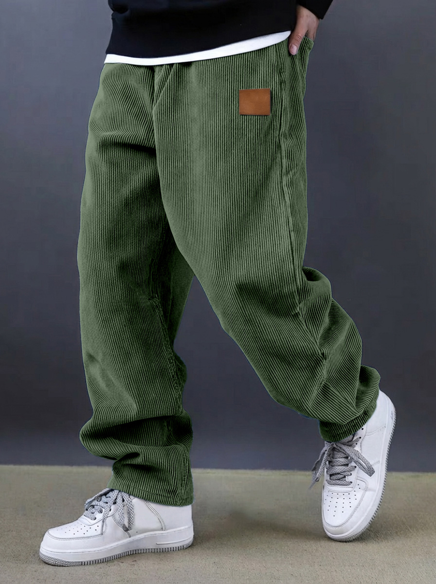 Herren einfache und vielseitige Cordhosen bequeme lockere gerade Beine-deurabatt